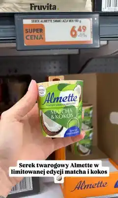 Biedronka Puszysty serek twarogowy Almette Matcha & Kokos oferta