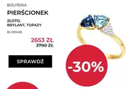 Briju Pierścionek złoty z brylantem i topazami Briju BI-001418 oferta