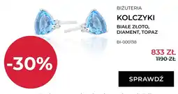 Briju Kolczyki Briju białe złoto diament topaz oferta