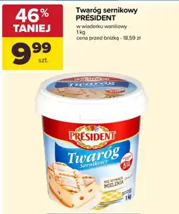 Carrefour Twaróg sernikowy Président w wiaderku waniliowy oferta