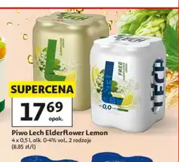 Auchan Piwo bezalkoholowe Lech Free Elderflower Lemon 4-pak oferta