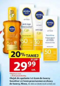 Auchan Krem do twarzy Nivea Sun UV Face Sensitive oferta