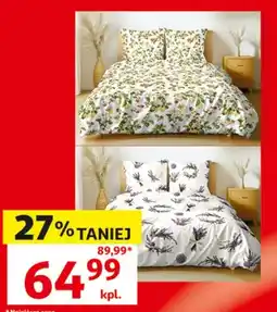 Auchan Komplet pościeli 100% bawełny 160x200 cm + 2 poszewki 70x80 cm oferta