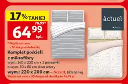 Auchan Komplet pościeli z mikrofibry actuel 220x200 cm + 2 poszewki 70x80 cm oferta