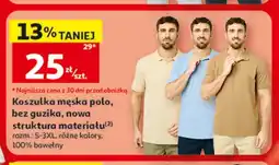 Auchan Koszulka męska polo bez guzika Inextenso oferta