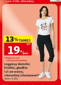 Auchan Legginsy damskie krótkie gładkie Inextenso oferta