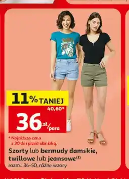Auchan Szorty damskie twillowe Inextenso oferta