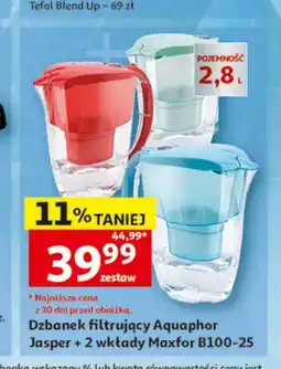 Auchan Zestaw dzbanek filtrujący Aquaphor Jasper + 2 wkłady Maxfor B100-25 oferta