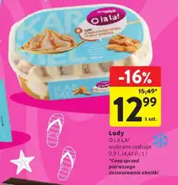 Intermarche Lody O LA LA! KREM ORZECHOWY ŚLONY KARMEL oferta