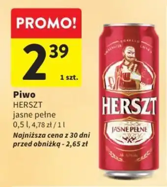 Intermarche Piwo HERSZT jasne pełne oferta