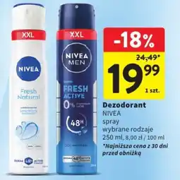 Intermarche Dezodorant NIVEA spray wybrane rodzaje oferta