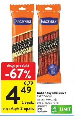 Intermarche Kabanosy Exclusive TARCZYŃSKI wybrane rodzaje oferta