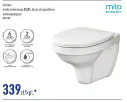 Cersanit Zestaw: miska zawieszana DELFI, deska duroplastowa wolnoopadająca oferta