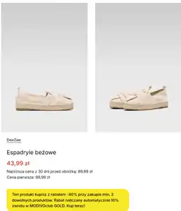 CCC DeeZee Espadryle beżowe oferta
