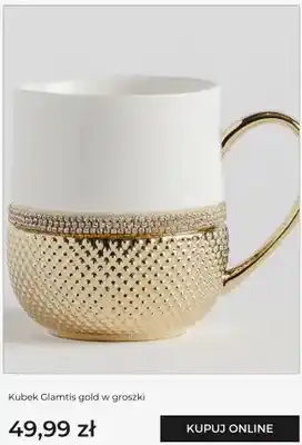 Kubek home&you Glamtis gold w groszki