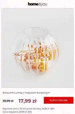Świecznik Lumisa z motywem kwiatowym home&you