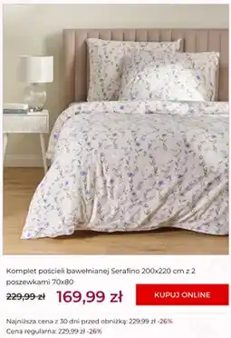 Home&You Komplet pościeli bawełnianej Serafino 200x220 cm z 2 poszewkami 70x80 oferta