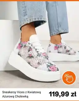 Born2be Sneakersy Vices z Kwiatową Ażurową Cholewką oferta