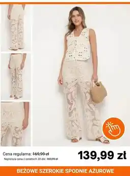 Born2be Spodnie beżowe szerokie ażurowe Born2be oferta