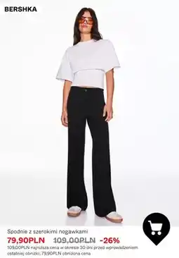 Bershka Spodnie z szerokimi nogawkami Bershka oferta