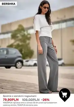 Bershka Spodnie z szerokimi nogawkami Bershka oferta