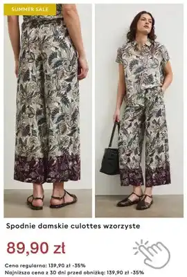 Spodnie damskie culottes wzorzyste