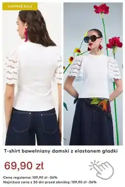 Medicine T-shirt bawełniany damski z elastanem gładki oferta