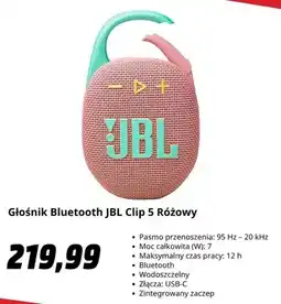 Media Markt Głośnik Bluetooth JBL Clip 5 Różowy oferta