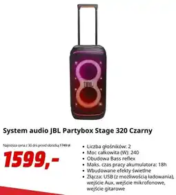 Media Markt System audio JBL Partybox Stage 320 Czarny oferta