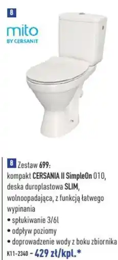 Cersanit Toaleta mito BY CERSANIT kompakt CERSANIA II SimpleOn 010 oferta