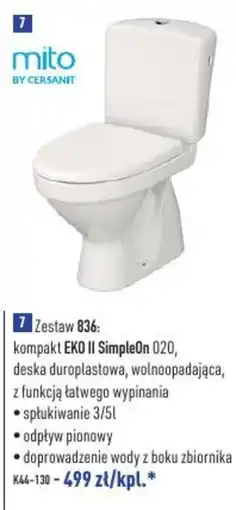Cersanit Zestaw 836: kompakt EKO II SimpleOn 020 oferta