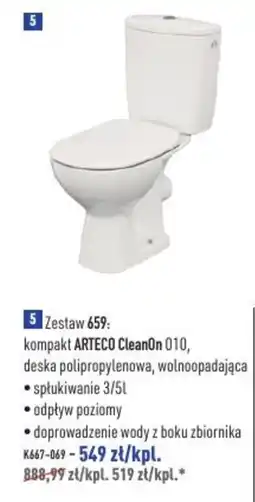 Cersanit Zestaw 659: kompakt ARTECO CleanOn 010, deska polipropylenowa, wolnoopadająca oferta