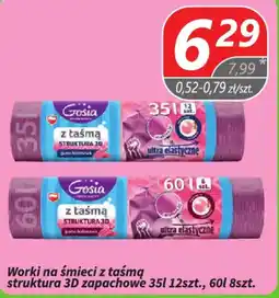 Społem Worki na śmieci z taśmą struktura 3D zapachowe Gosia oferta