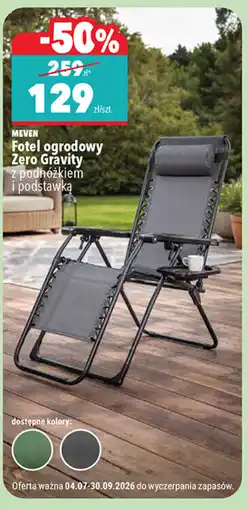 Biedronka MEVEN Fotel ogrodowy Zero Gravity oferta