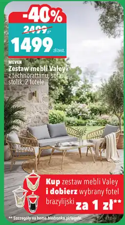 Biedronka Zestaw mebli Valey z technorattanu, sofa, stolik, 2 fotele oferta