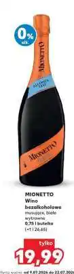 Kaufland MIONETTO Wino bezalkoholowe musujące, białe wytrawne 0,75 l butelka (=1 l 26,65) oferta