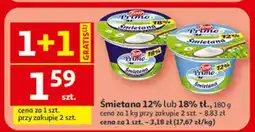 Auchan Śmietana 12% lub 18% tł oferta
