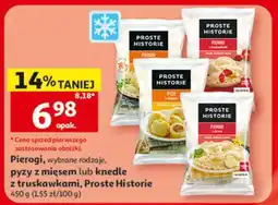 Auchan Pierogi, pyzy z mięsem lub knedle z truskawkami oferta