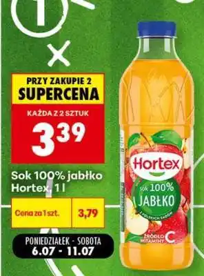 Biedronka Sok 100% jabłko Hortex, 1l oferta