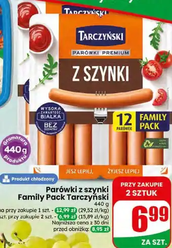 Dino Parówki z szynki Family Pack Tarczyński oferta