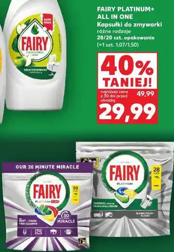 Kaufland Fairy Platinum+ All in One Kapsułki do zmywarki oferta
