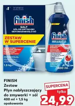 Kaufland FINISH Zestaw Płyn nabłyszczający do zmywarki + sól oferta
