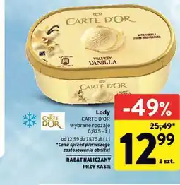 Intermarche Lody CARTE D'OR wybrane rodzaje oferta