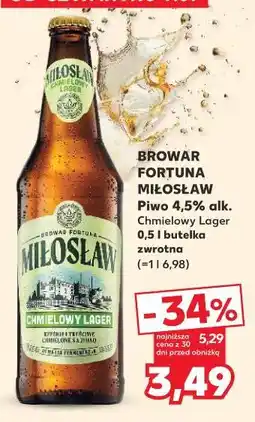 Kaufland Browar Fortuna Miłosław Piwo 4,5% alk. Chmielowy Lager oferta