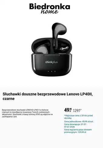 Słuchawki douszne bezprzewodowe Lenovo