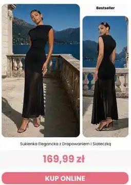 Renee Sukienka elegancka z drapowaniem i siateczką Renee oferta