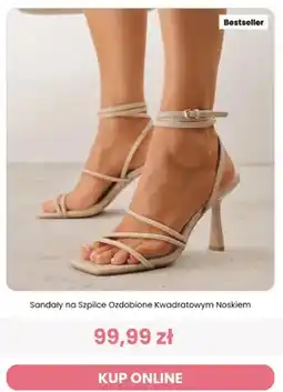 Renee Sandały na szpilce ozdobione kwadratowym noskiem Renee oferta
