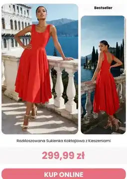 Renee Sukienka koktajlowa rozkloszowana z kieszeniami Renee oferta