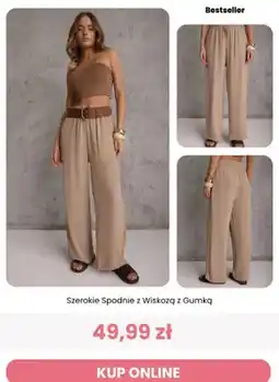 Renee Spodnie damskie szerokie z wiskozą z gumką Renee oferta