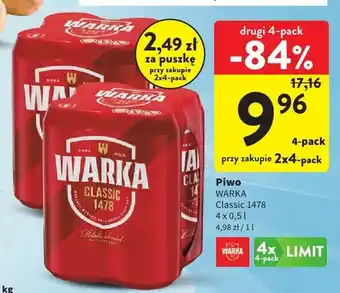 Intermarche Piwo Warka Classic 1478 4-pak oferta